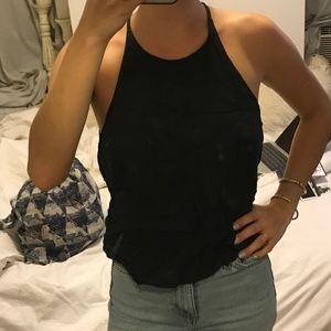 backless navy blue top